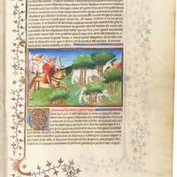 Nasir al-Din persiguiendo elefantes, f. 59r