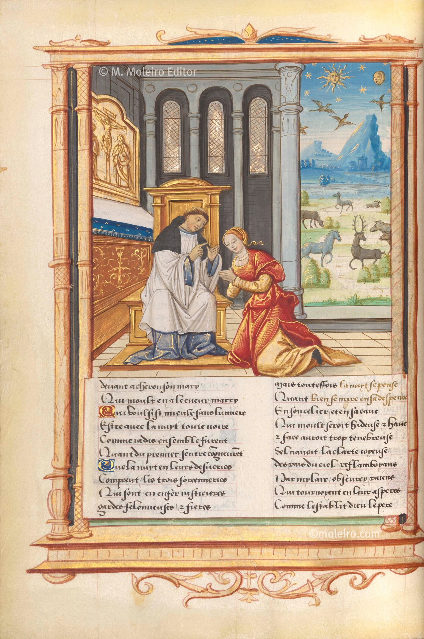 Le Roman de la Rose de Franois I La confession de Nature : les astres, f. 165v