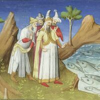 Omaggio dei pesci a Che A Nan, f. 105v